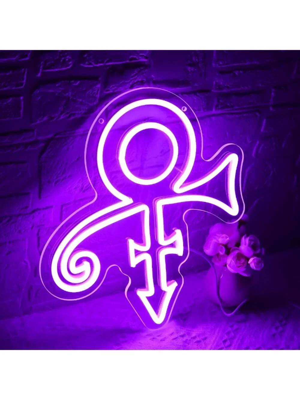 Purple LED Music Symbol Neon Wall Decor Light for Man Cave or Music Room